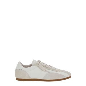 Represent Men White Sneakers With Chunky Sole And Contrast Green Pull-Tab